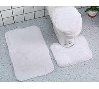 YUMIYU Tapis de Bain 3 pièces Ensembles Couvercle de Couvercle de Toilette Blanc Doux Tapis de Bain Tapis de Bain Tapis Tapis de Douche Tapis de Bain Blanc