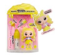 Yummiland x Peeps poupée Lip Gloss - Goldie Mallows - 1 Poupée avec Vêtements Personnalisables et Kit Lip Gloss avec Une Couleur Unique, Un Parfum et Une Base Transparente, pour Enfants de 4 Ans et +