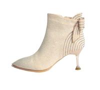 Yummsion Bottines à Strass Femmes,Bottines Cowboy Femme Strass Paillettes,Boots Femme Paillettes,Facilité D'Enfilage Et De Retrait,Mode Et Confort,pour Bureau L'éCole FêTes Rendez-Vous