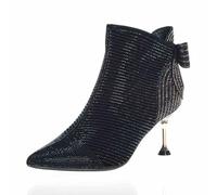 Yummsion Bottines à Strass Femmes,Bottines Cowboy Femme Strass Paillettes,Boots Femme Paillettes,Facilité D'Enfilage Et De Retrait,Mode Et Confort,pour Bureau L'éCole FêTes Rendez-Vous