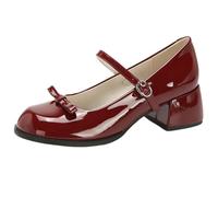 Yummsion Mary Jane Plateforme,Mary Jane,Talon Bloc éPais Chunky Chaussures,Mary Jane Escarpins Petit Talon,Verni,Boucle,Confortables,pour Sorties Ou Tenue Quotidienne,FêTe De Mariage