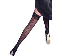 Yummy Bee - Bas Transparent Autofixant Noire - Silicone Couture Arrière Cubain Talon