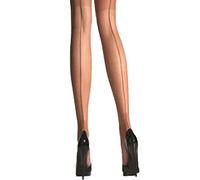 Yummy Bee - Collant Transparent Femme - Collants Silky avec Couture Arrière et Cubains Talon - Grande Taille (Nu, L)