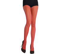 Yummy Bee Collants résille pour femme, grande taille, noir, blanc, rouge, filet de poisson, collants sexy à motifs, collants M XL pour fête, Halloween UK, Rouge, M