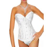 Yummy Bee - Corset Femme Mariage Vintage - Bustier Amincissant - Grande Taille (Blanc Ivoire, 36)