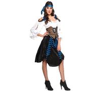 Yummy Bee Costume de pirate pour femme - Tenue de pirate avec écharpe et bandeau - Tenue de contrebandier - Costume d'Halloween pour femme - Tailles 34-38 et 40-42 (38-40)
