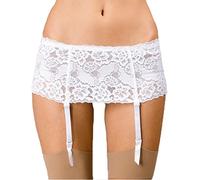 Yummy Bee - Silky Porte-Jarretelles Large en Dentelle Dentelle - Grande Taiiles (Blanc, 42)