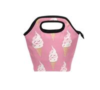 Yummy Ice Cream Peach Lunch Box Sac à déjeuner isotherme avec poignée incurvée pour femme (prop2) Petit sac isotherme pour le travail et l'école