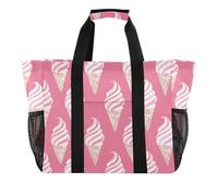 Yummy Ice Cream Peach Sac utilitaire pliable avec compartiments en toile, délicieuse crème glacée pêche, 1 size, Tendance