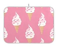 Yummy Ice Cream Peach Tapis de vaisselle rectangulaire réutilisable pour lave-vaisselle 45,7 x 61 cm