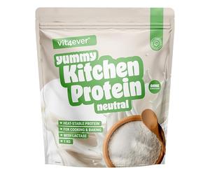 Yummy Kitchen - Protéines pour Cuisiner & Pâtisser - 1000 g de Poudre Protéinée - 82% de Protéines, Résistante à la Chaleur, avec Lactase, Low Carb, Low Sugar, Neutre, sans Gluten & sans Arômes Artif