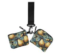 Yummy Pears Lot de 2 portefeuilles doubles pour femme avec poche zippée pour cartes de crédit Jaune Automne Jaune Taille 1 Décontracté, Yummy Pears Pattern Yellow Autumn, 1 size, Décontracté.
