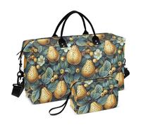 Yummy Pears Sac de voyage fourre-tout décoratif d'automne avec trousse de toilette pour entraînement de grande capacité Motif Poires Jaune
