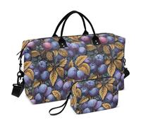 Yummy Plums Design Violet Marron Objet personnel Sac de voyage Sac fourre-tout avec sangle réglable pour voyages d'affaires Multifonctionnel Bolsa de Lona para