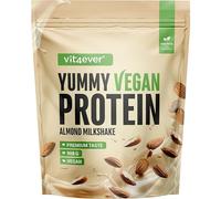Yummy Vegan Protein Almond Milkshake - Shake protéiné végétal avec 24,7 g de protéines par portion à base d’isolat de fève avec BCAA et acides aminés - 908 g