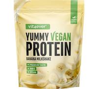 Yummy Vegan Protein Banana Milkshake - Shake protéiné végétal avec 24,8 g de protéines par portion à base d’isolat de fève avec BCAA et acides aminés - 908 g