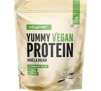 Yummy Vegan Protein Vanilla Dream - Shake protéiné végétal avec 24,9 g de protéines par portion à base d’isolat de fève avec BCAA et acides aminés - 908 g