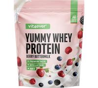 Yummy Whey Protéine Poudre - Babeurre aux baies - 22,5g de protéines par portion - Shake de protéines avec lactase & petit-lait allemand (908g)