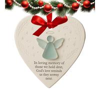 Yumneo Ornements de Noël en forme de cœur, pendentifs en céramique, décorations d'arbre en forme de cœur, pour âmes sœurs, meilleures amies, femmes, enseignantes, poignée de porte, bureau, lieu de