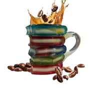Yumneo Tasse à céréales pour petit déjeuner, tasse à thé en verre coloré 3D faite à la main - Fournitures de cuisine multifonctionnelles, tasses à boire pour lecteur, bibliothécaire, hommes, femmes