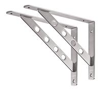 YUMORE Equerre Etagère Murale Inox,Support d'étagère 30x20cm Supports Triangulaires à Tablettes de 90 Degrés Équerres de Fixation pour Etagere Murale Flottante Charge Maximale 180KG, avec Vis