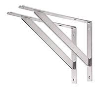 YUMORE Équerres Étagères Murale Acier Inox Support d'étagère 35 x 25 cm - Equerre Etagere Charge Max 200KG Support Flottante pour Tablettes Etagères - Équerres de Fixation, avec Vis