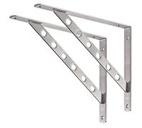 YUMORE Équerres Étagères Murale Acier Inox,Support d'étagère 40 x 28 cm - Charge Max 200KG Support Flottant pour Tablettes Etagères - Équerres de Fixation, avec Vis