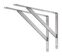 YUMORE Équerres Étagères Murale Acier Inox Support d'étagère 45 x 32 cm Equerre Etagere Charge Max 250KG Support Flottante pour Tablettes Etagères Équerres de Fixation, avec Vis