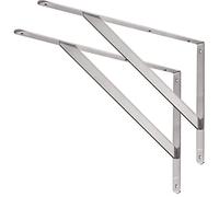 YUMORE Équerres Étagères Murale Acier Inox Support d'étagère 50 x 34 cm Equerre Etagere Charge Max 250KG Support Flottante pour Tablettes Etagères Équerres de Fixation, avec Vis