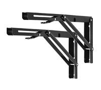 YUMORE Équerres Étagères Pliable 350mm,Équerres Pliantes Support Console Pliable Charge Maximale 150KG Robuste Brace de Tablette Flottants Pour Garage Cuisine Chambre, Noir, avec Vis
