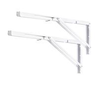 YUMORE Équerres Étagères Pliable 600mm,Équerres Pliantes Support Console Pliable Charge Maximale 150KG Robuste Brace de Tablette Flottants Pour Garage Cuisine Chambre, Blanc, avec Vis