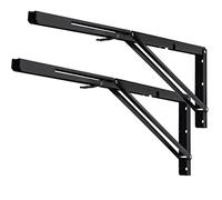 YUMORE Équerres Étagères Pliable 600mm,Équerres Pliantes Support Console Pliable Charge Maximale 150KG Robuste Brace de Tablette Flottants Pour Garage Cuisine Chambre, Noir, avec Vis