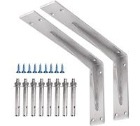 YUMORE Lot de 2 équerres d'étagère robustes 35,6 x 20,3 x 5,1 cm, 1/5" extra épaisses solides en acier inoxydable pour comptoir