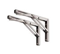 YUMORE Supports d’Étagère Pliables 550mm,Équerre Pliante en Acier Inoxydable Console Murale Supports de Table Flottants Equerre Pliable pour établi, Charge Max 150kg, lot de 2