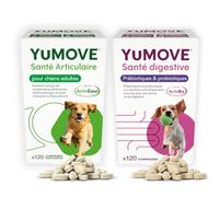 YuMOVE Arthrose Chien + Probiotique Superpack - Lot 120+120 Comprimés - ActivEase Moule Verte Soutien Articulation avec Glucosamine pour Mobilité - Pré et Probiotique ActivBio Formule & Protection
