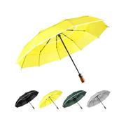 YumSur Parapluie pliable résistant aux tempêtes, 10 baleines, séchage rapide, poignée antidérapante, parapluie léger et massif avec bandes réfléchissantes pour homme et femme