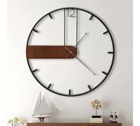 Yumyolk Grande Horloge Murale Vintage Ronde Métal Silencieux Horloge Murale pour Salon Chambre Cuisine Décoration 53cm