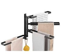 YUN-1 pour Porte- Serviettes À Bras Pliant Antirouille pour Salle De Bain Porte- Serviette Pivotant Mural 4-Arm,180° Rotatives pour Salle De Bain Cuisine (Color : Black-4Rod, Size : 33CM)