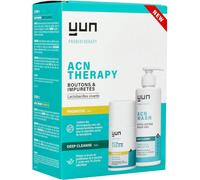 Yun ACN Repair Therapy Crème Visage Flacon 50ml + Nettoyant Visage Exfoliant Flacon Pompe 150ml