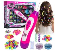 YUN TAO Kit d'accessoires de cheveux DIY pour filles - Perles de cheveux et machine à tresser pour enfants, décoration créative pour cheveux, jouet cadeau pour filles âgées de 5 à 12 ans