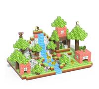 YUN TAO Lot de 155 blocs de construction magnétiques pour animaux de la forêt - 155 pièces de jeux éducatifs STEM pour enfants de 3 à 8 ans - Plaques magnétiques de sécurité en plastique ABS - Kit de