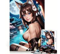Yuna Daishi Fille Renarde Puzzle 1000 Pièces Adultes Cadeau Stimulation Intellectuelle Loisirs Apaisants Bords Précis Cadeau Souvenir (38x26cm)