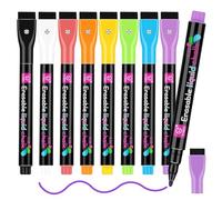 YUNAI Marqueurs À Craie Liquide Pour Tableaux Noirs MagnÉTiques, 8 PiÈCes Marqueurs De Verre Effaçables À Sec Stylo À Craie Pour Tableau Et Verre, Marqueurs Effaçables De Couleur NÉOn À Pointe Fine