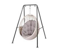 yunaoii Fauteuil suspendu avec structure en fer, support triangulaire | Support de fauteuil suspendu sur pied avec tubes de 40 mm, fixation au sol et espacement des crochets de 22 cm pour la maison