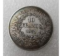 YunBest 1851 Lot de 10 pièces de Monnaie Anciennes en Franc Suisse - Ancienne pièce de Monnaie Originale pré-Morgan - Brillant Non circulé/à Collectionner État BestShop