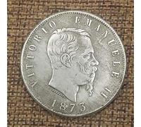 YunBest 1873 Pièce de Monnaie Italienne en Argent - Pièce commémorative - Pièce de Monnaie Ancienne - Dollar d'Italie Ancien Original pré-Morgan - pièces Non circulées BestShop