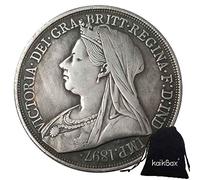 YunBest Pièce de monnaie de 1897 au Royaume-Uni - Pièce commémorative de l'histoire de la couronne britannique - Avec sac KaiKBax