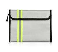 YunBey Pochette Ignifuge et Etanche, Petit Sac Ignifuge Pochette Document avec Velcro Scellé et Fermeture à Glissière Pochette Anti Feu pour Conserver Objets de Valeur