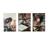 YunBey Set de 3 Œuvres d’Art Murales en Toile à Thème de Disques Vinyle, Décoration Idéale pour Salon, Chambre à Coucher et Amateurs de Musique, Décoration Vintage à Thème Musical