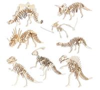 YunBey Set Kit Modèle Squelette de Dinosaure en Bois 3D - Lot de 8 Puzzles en Bois Découpé au Laser pour Adultes & Adolescents, Cadeau Artisanal de Construction de Fossiles de Dinosaure DIY pour Maiso